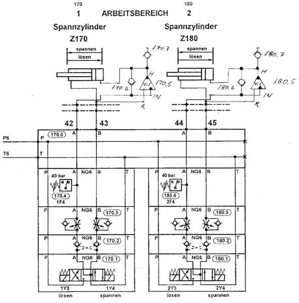 Schema idraulico di esempio della Fanfoss A/S
