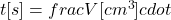t [s] = frac{V [cm^3] cdot %corsa cdot 60 [s/min]}{Portata [cm^2 / min]}