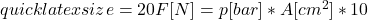 quicklatex{size=20}F [N] = p [bar] * A [cm^2] * 10