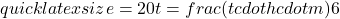 quicklatex{size=20}t = frac{(t cdot h cdot m)}{6}