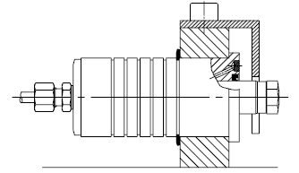 Riparo sulla vena di aerazione di un cilindro a semplice effetto, per evitare l'ingresso del refrigerante