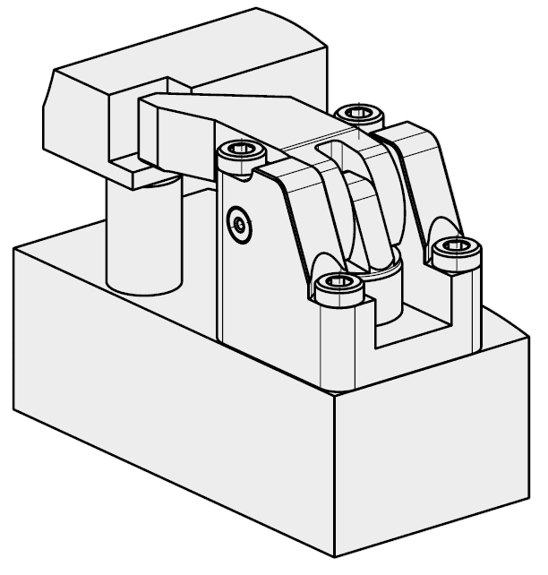 Staffa di bloccaggio a leva piatta con braccetto eccentrico