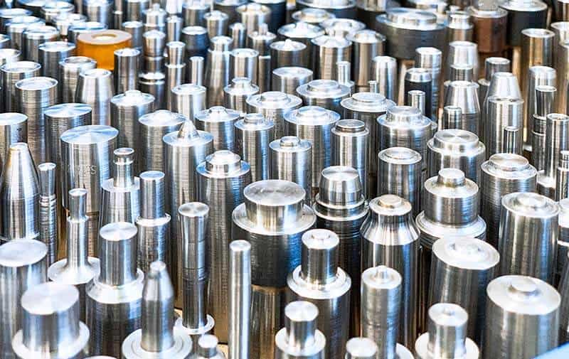 Vista d'insieme dei punzoni di ribaditura