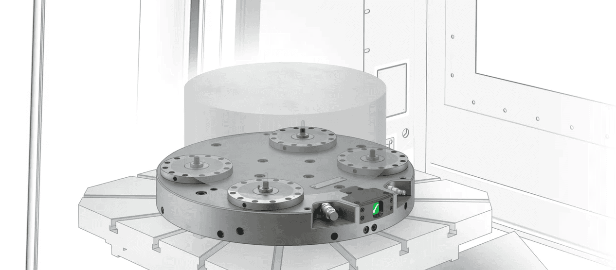 Sistema a punto zero con bloccaggio a molle e sbloccaggio idraulico