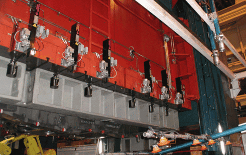 Esempio applicativo dei sistemi di bloccaggio con traslazione a catena Flexline