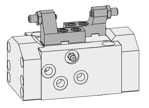 Cilindro a posizione flessibile B1.732 con corsa lunga di 10 mm per ganascia