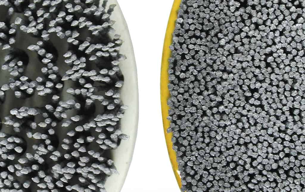 Confronto tra una spazzola ATB e una classica spazzola punzonata