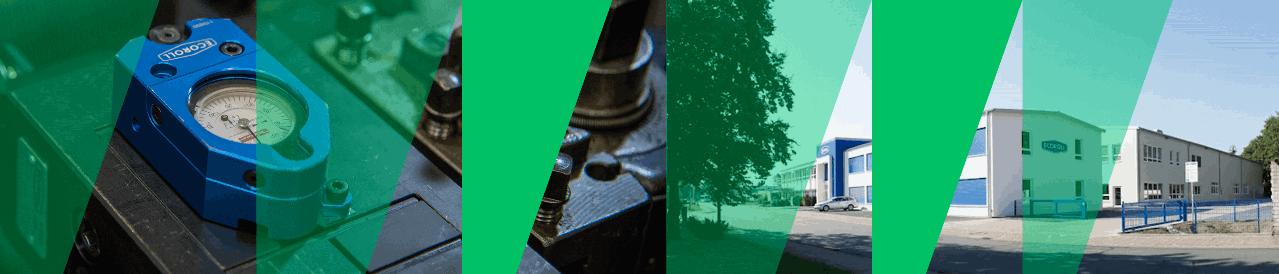 Header marchio Ecoroll, brand leader nel mondo dei sistemi di lucidatura a rullo e rullatura profonda