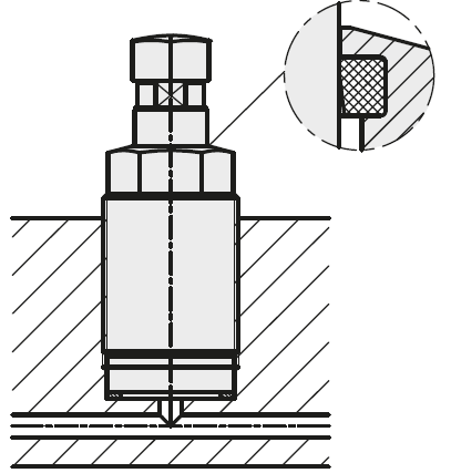 Raschiatore all'interno del corpo dell'irrigiditore
