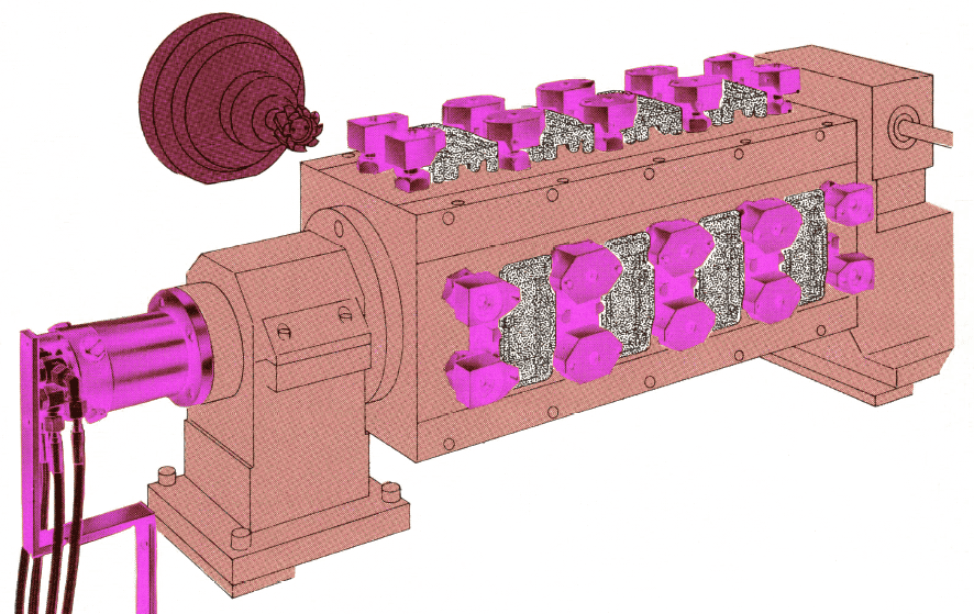 Attrezzature idrauliche montate su un ponte girevole con giunto rotante a 4 vie