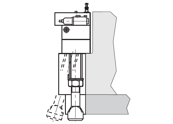 Staffa a trazione con tirante basculante (valvola di non ritorno opzionale incorporata)