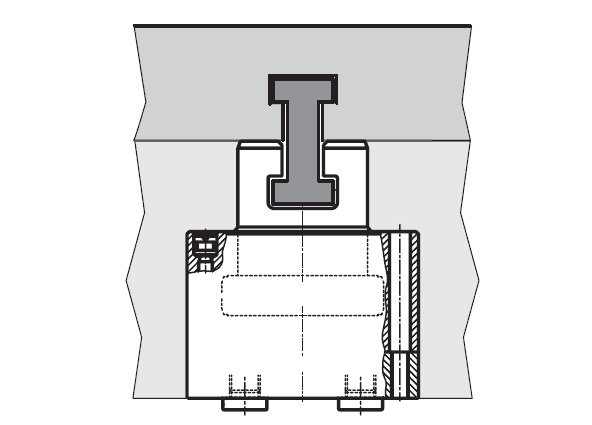 Cilindro a trazione con cava a T integrata