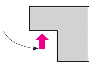 Bordo di bloccaggio diritto, sul perimetro dello stampo, sullo slittone della pressa