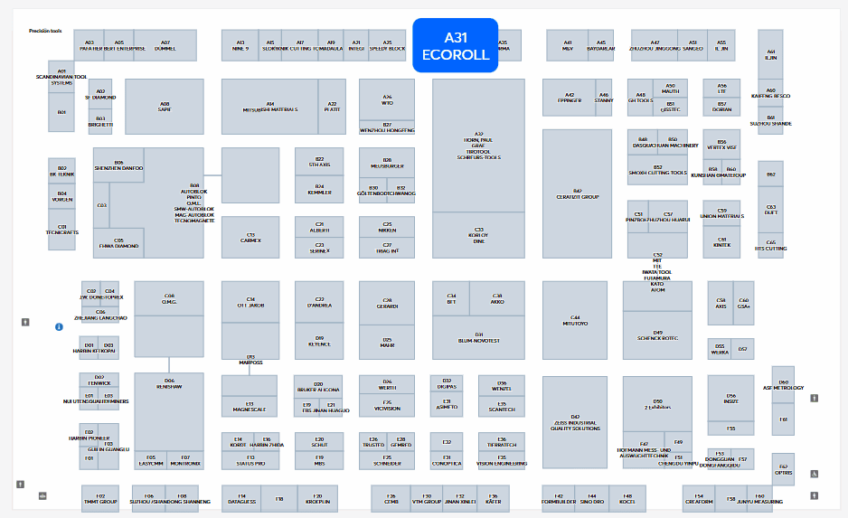 Localizzazione di ECOROLL nella fiera EMO Hannover 2025 - Stand A31 Padiglione 5