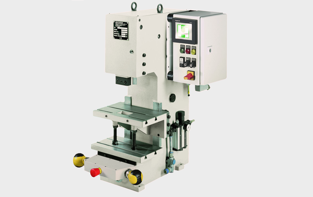 KHP_50-70-100 Pressette pneumatiche a ginocchiera con testa fissa, versioni da 50, 70 o 100 kN
