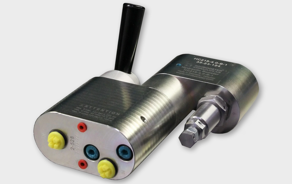 Moltiplicatore miniBOOSTER HC218 con valvola limitatrice di pressione e direzionale incorporate